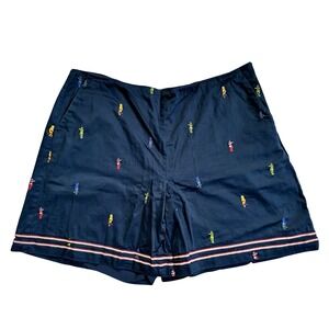 LizGolf Women's Size 16 Navy‎ Blue Golf Embroidered Shorts